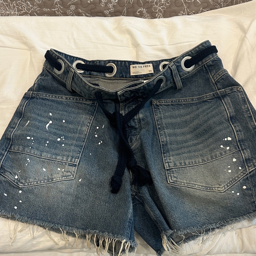 We The Free Distressed Blue Jean Shorts